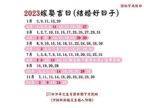 2023結婚好日子查詢